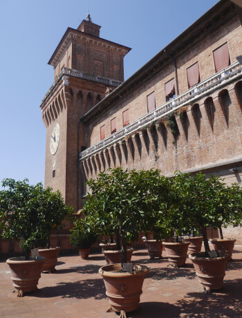 loggia et jardin des orangers, château d'Este - Ferrare