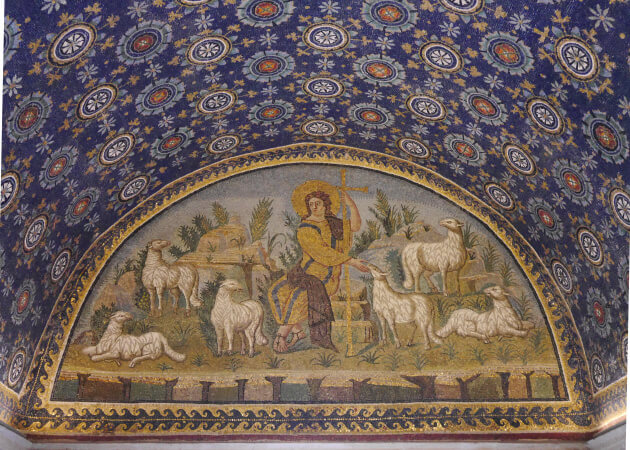 Mosaïque du Bon Pasteur, mausolée de Galla Placidia - Ravenne