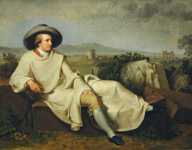 Goethe dans la campagne romaine par Tischbein