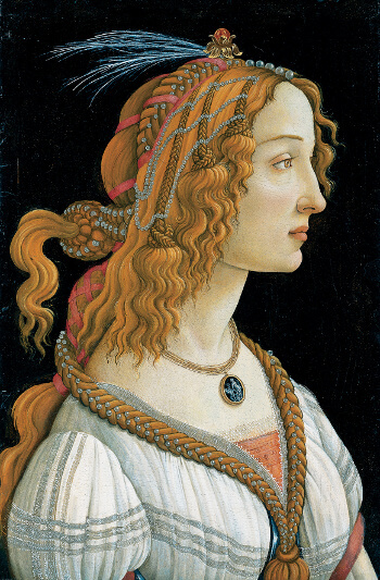Portrait de Simonetta Vespucci en nymphe par Botticelli